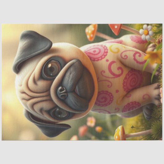 Schattige kleurrijke puppy tissuepapier (Voorkant)