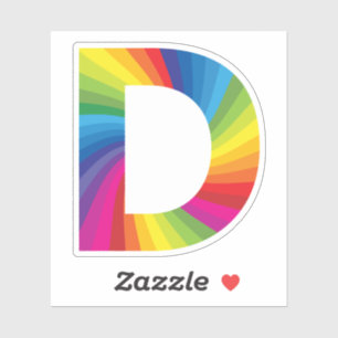 Schattige Kleurrijke Regenboog Alfabet D Sticker