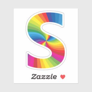 Schattige Kleurrijke Regenboog Alfabet S Sticker
