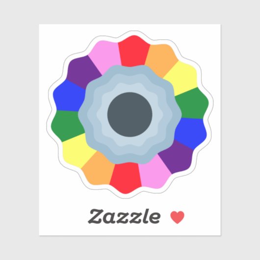 Schattige Kleurrijke Regenboog Bloem Sticker (Vel)