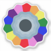 Schattige Kleurrijke Regenboog Bloem Sticker (Voorkant)