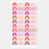 Schattige Kleurrijke Regenboog Kindernaam Labels (Vel)