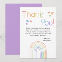 Schattige Kleurrijke Regenboog met Hartjes Baby Sh