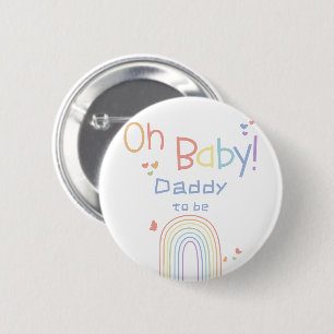 Schattige Kleurrijke Regenboog met Hartjes Wordt V Ronde Button 5,7 Cm