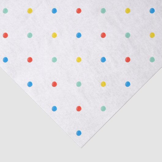 Schattige Kleurrijke Regenboog Polka Dot Confetti  Tissuepapier (Detail)