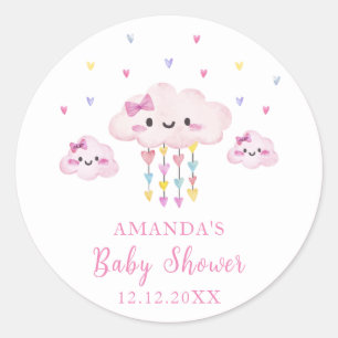Schattige Kleurrijke Regendruppel Lieve Babyshower Ronde Sticker