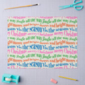 Schattige Kleurrijke Retro Kerst Script Decoupage Tissuepapier (Craft)