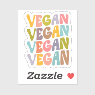 Schattige Kleurrijke Retro Vegan Sticker