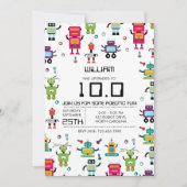 Schattige Kleurrijke Robot Kinder Robots Verjaarda Kaart (Voorkant)