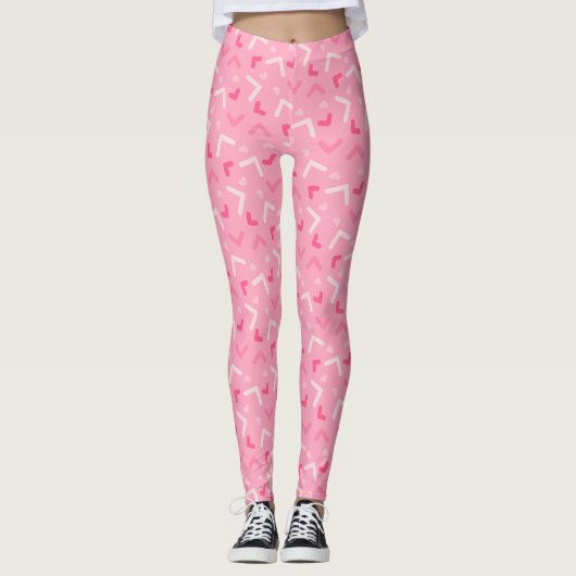 Schattige Kleurrijke Roze Vrouwen Broek Leggings (Voorkant)
