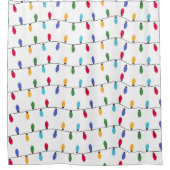 Schattige kleurrijke slingerlichtjes patroon Kerst Douchegordijn (Voorkant)