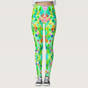 Schattige kleurrijke spiraal cosmos patronen leggings
