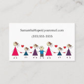 Schattige kleurrijke stekker Afbeelding Kinderen B Visitekaartje (Achterkant)