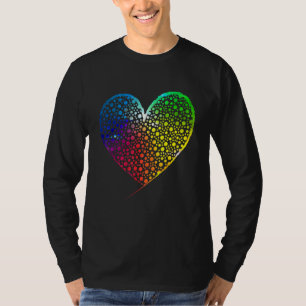 Schattige Kleurrijke Stippenhart Internationale St T-shirt