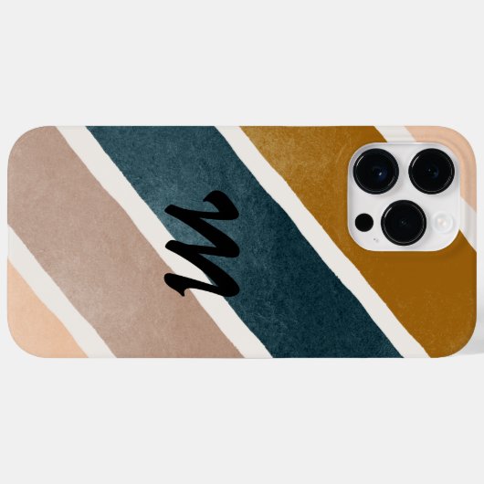 Schattige kleurrijke strepen Blauwgroen bruine aar Case-Mate iPhone Case (Achterkant (horizontaal))