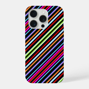 Schattige kleurrijke strepen iPhone 15 pro case