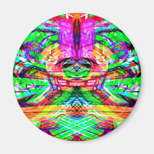 Schattige kleurrijke symmetrische abstracte neon t magneet