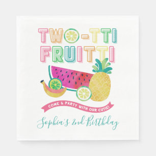 Schattige Kleurrijke Twotti Frutti 2de Verjaardag Servet