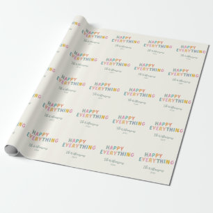 Schattige Kleurrijke Typografie Gelukkig Alles Aan Cadeaupapier