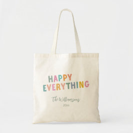 Schattige Kleurrijke Typografie Gelukkig Alles Aan Tote Bag