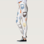 schattige kleurrijke uil leggings (Links)