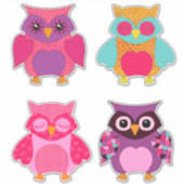 Schattige kleurrijke Valentijn Sticker (Voorkant)