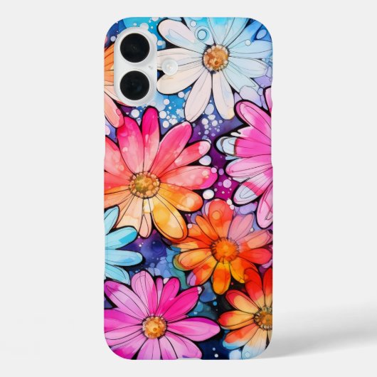 Schattige Kleurrijke Vintage Bloem Kunst Case-Mate iPhone Case (Achterkant)