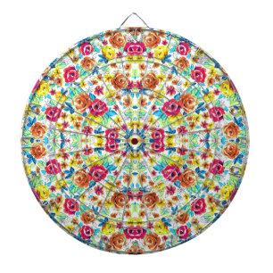 Schattige kleurrijke vintage rozen patronen dartbord
