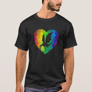 Schattige Kleurrijke Vliegende Draak Hart Mythisch T-shirt