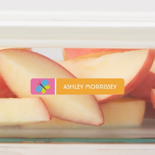 Schattige Kleurrijke Vlinder Kinderen Naam Labels (Aangebracht)