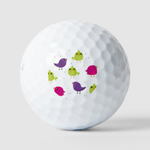 Schattige kleurrijke vogels golfballen