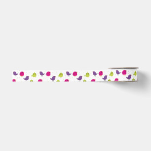 Schattige kleurrijke vogels grosgrain lint