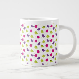Schattige kleurrijke vogels grote koffiekop