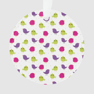 Schattige kleurrijke vogels ornament