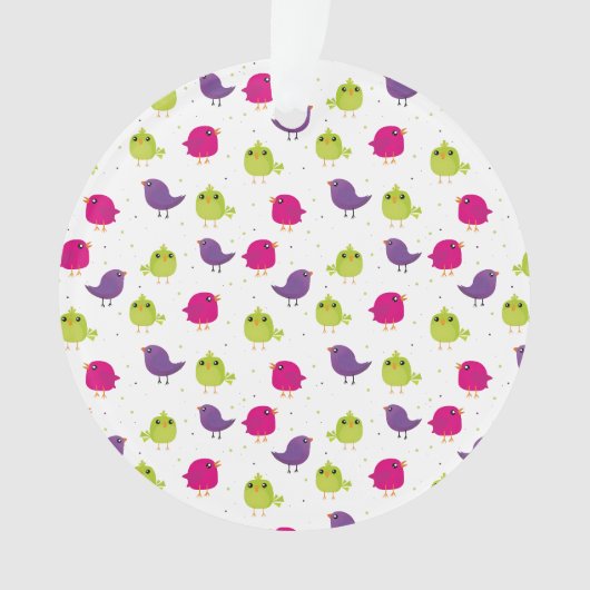 Schattige kleurrijke vogels ornament (voorkant)