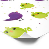 Schattige kleurrijke vogels perfect poster (Hoek)