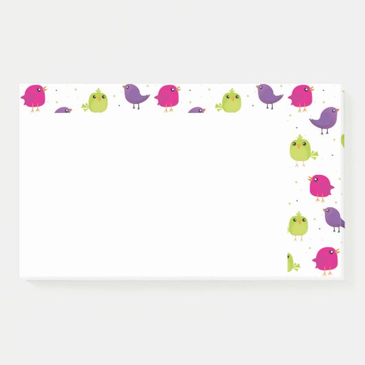 Schattige kleurrijke vogels post-it® notes (Voorkant)