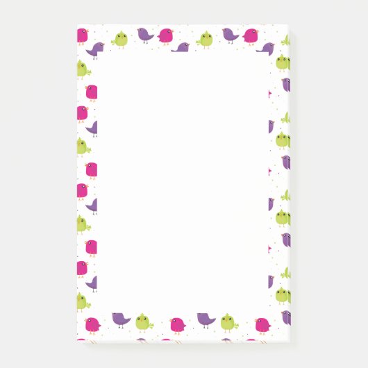 Schattige kleurrijke vogels post-it® notes (Voorkant)