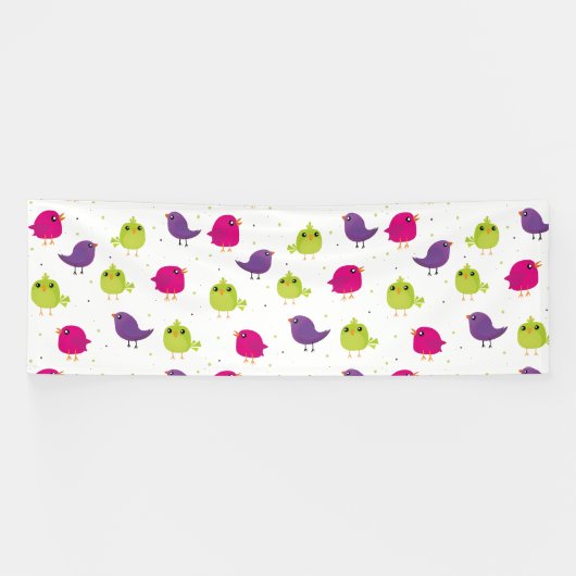 Schattige kleurrijke vogels spandoek (Horizontaal)