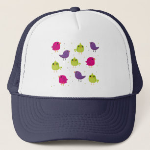 Schattige kleurrijke vogels trucker pet