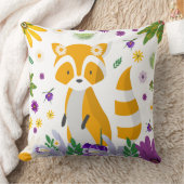 Schattige kleurrijke wasbeer in het bos kinderkame kussen (Deken)