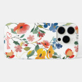 Schattige Kleurrijke Waterverf Ditsy Flowers Case-Mate iPhone Case (Achterkant (horizontaal))