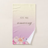 Schattige kleurrijke Waterverf Flowers Bad Handdoek (Handdoek)