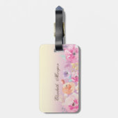 Schattige kleurrijke Waterverf Flowers Bagagelabel (Achterkant verticaal)