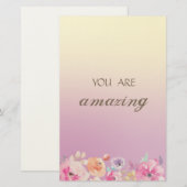 Schattige kleurrijke Waterverf Flowers Briefpapier (Voorkant / Achterkant)