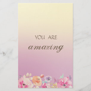 Schattige kleurrijke Waterverf Flowers Briefpapier