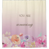 Schattige kleurrijke Waterverf Flowers Douchegordijn (Voorkant)