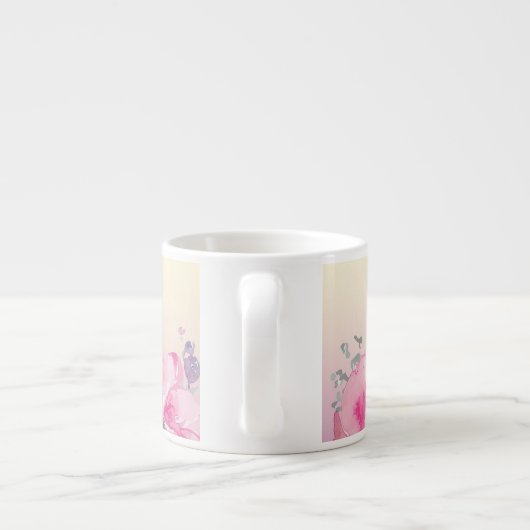 Schattige kleurrijke Waterverf Flowers Espresso Kop (Achterkant)