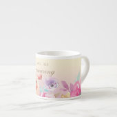 Schattige kleurrijke Waterverf Flowers Espresso Kop (Voorkant rechts)