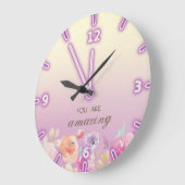 Schattige kleurrijke Waterverf Flowers Grote Klok (Hoek)